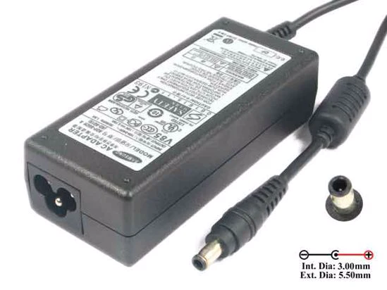 60W Laptop AC Power Adapter Charger Supply for SAMSUNG Model ADP-60ZH A / 19V 3.16A (5.5mm * 3.0mm) - Image 3