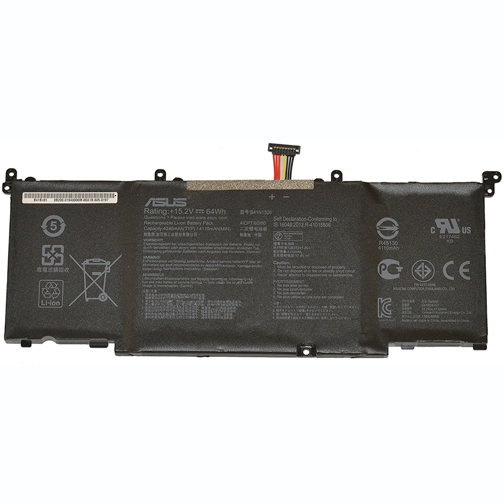 15.2V 64Wh Original B41N1526 Laptop Battery For Asus ROG Strix GL502 GL502V GL502VT GL502VT-1A S5 S5VT6700 GL502VM-FY230T-- MPN: Asus B41N1526