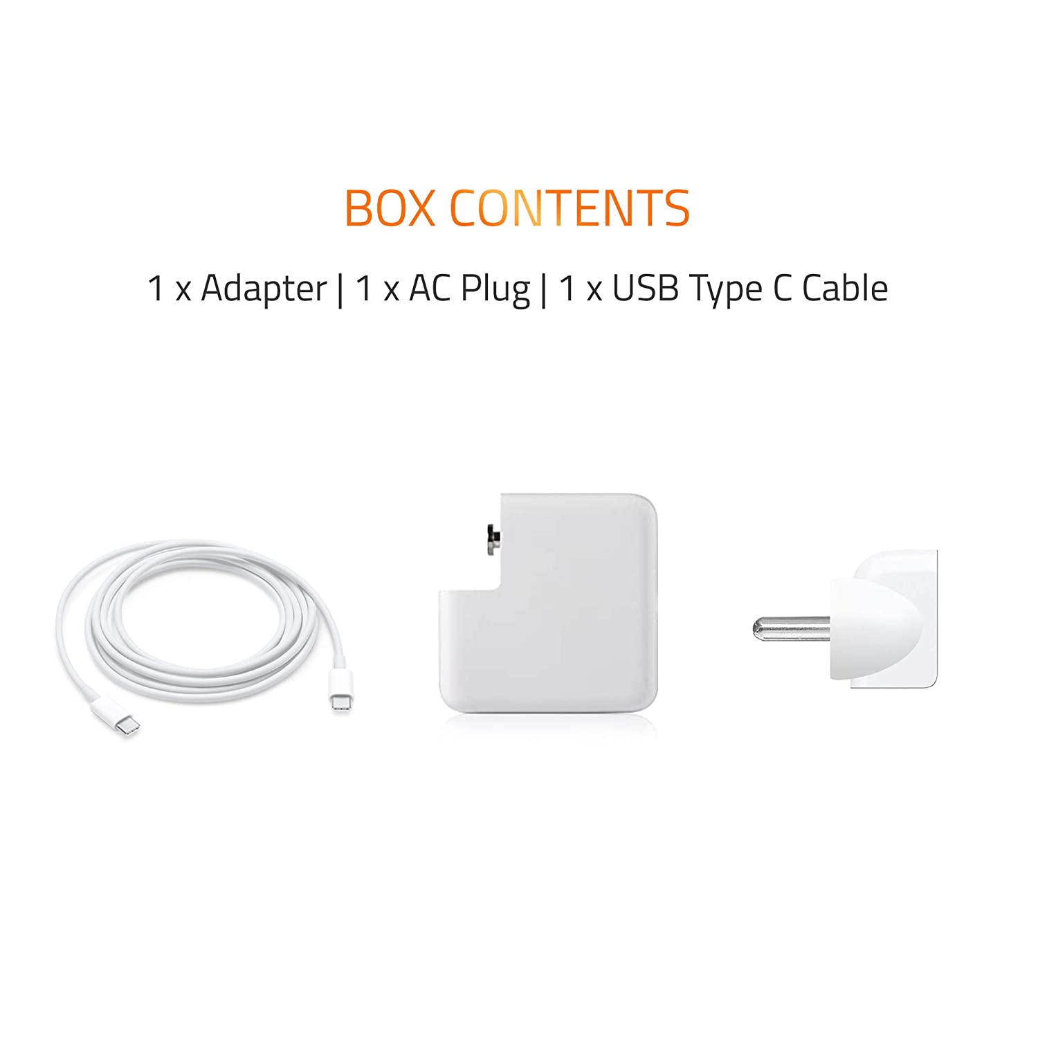 Apple 61 Watts USB Type C Laptop Adapter/Charger Compatible with MB Pro 13” (20.3V,3A) 2016 Onwards. Connector: USB Type-C (USB PD/QC 3.0) - Image 3
