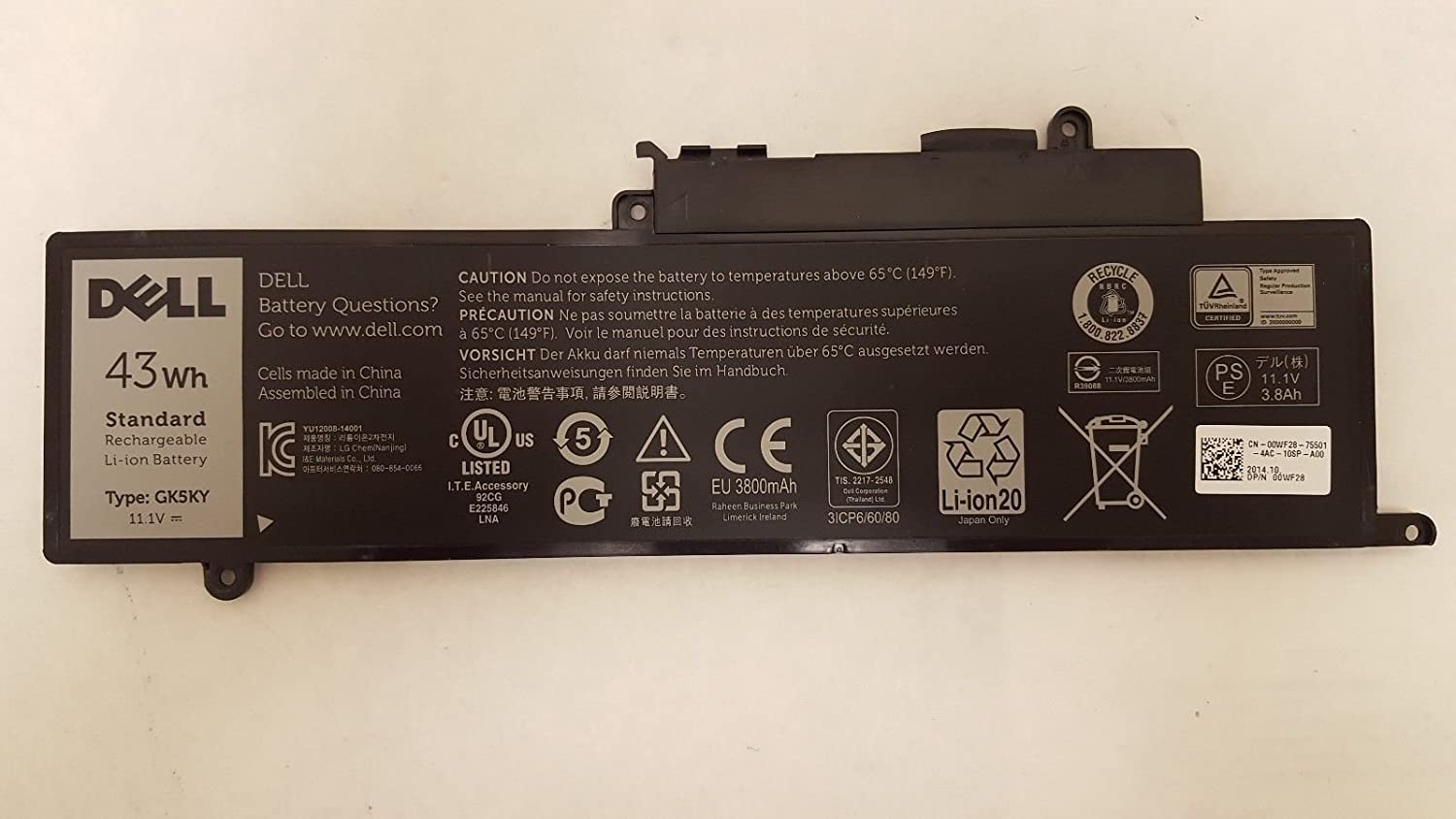 11.1V 43WH New Laptop Battery GK5KY for 13 7000 13 7347 Convertible 13.3 inch Replacement batteries-- MPN: GK5KY - Image 4