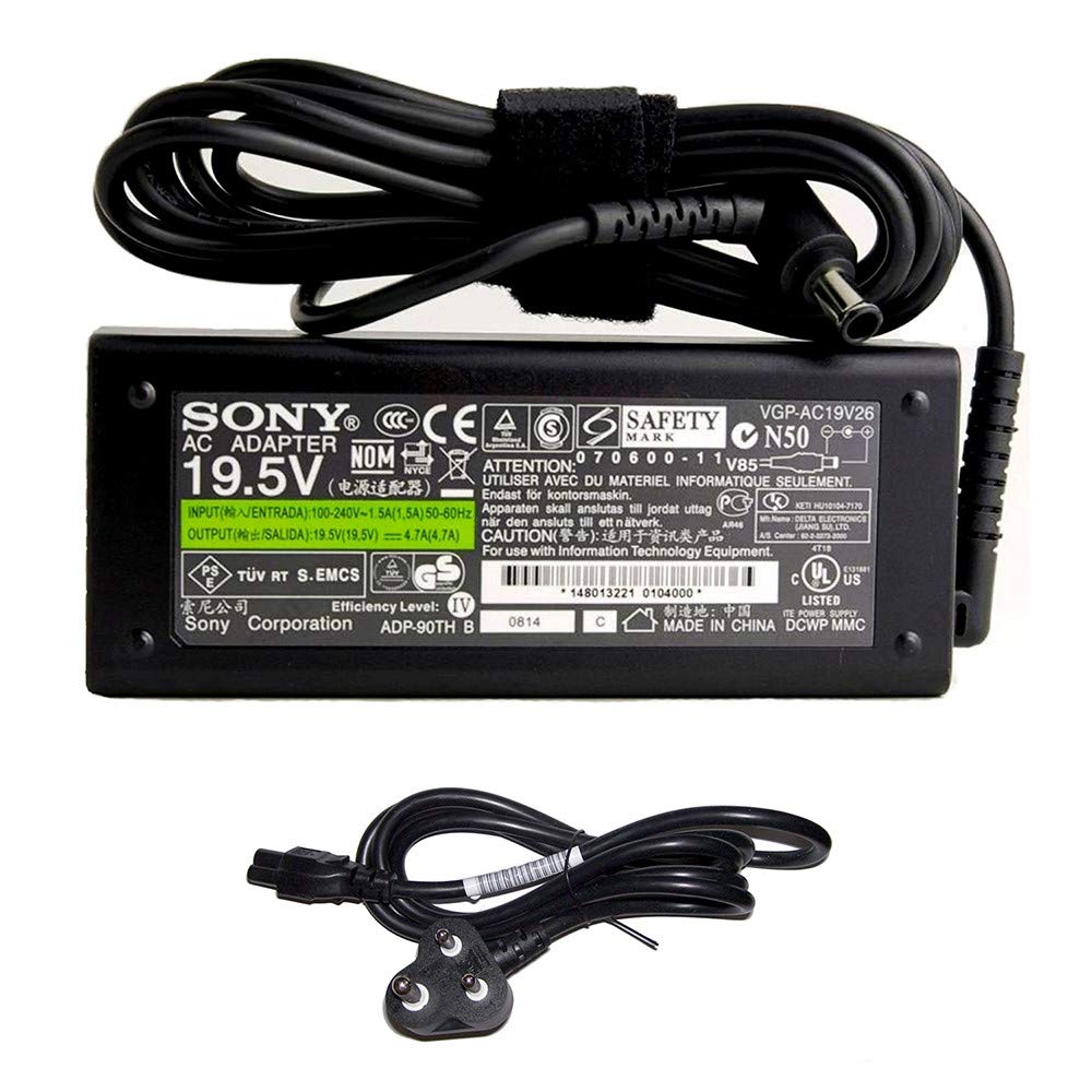 Laptop Charger for Sony 19.5V 3.9A Adapter Power Supply for Sony VAIO VGP-AC19V19 VGP-AC19V37 75 W Adapter (Power Cord Included) Sony 90w - Image 3