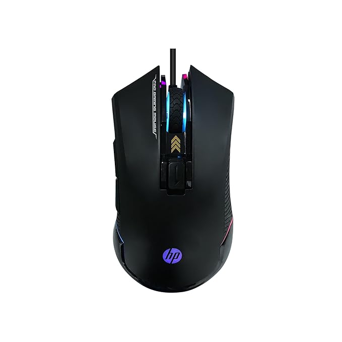 HP G360 RGB Backlighting USB Wired Gaming Mouse with 6 Programmable Buttons, Customizable 6200 DPI, Ergonomic Design, Non-Slip 3D Roller/ 3 Years Warranty (4QM92AA)