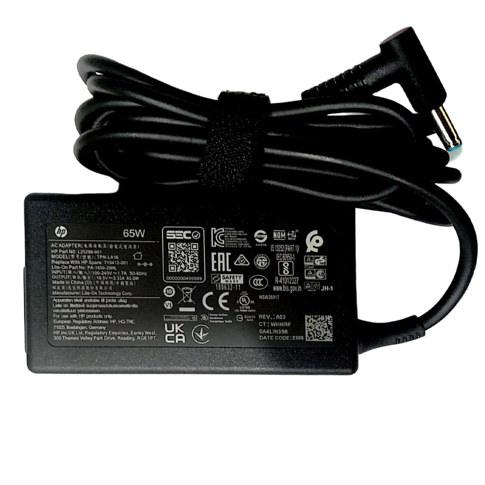 HP 13.3-inch Series Laptop Adapter Charger 65W 19.5V 3.33A Bluetip for HP Envy 15-j000 5 x360 TPN-Q146 X2 13(With Power Cable) -- MPN: HP 65W Bluetip New Shape - Image 6