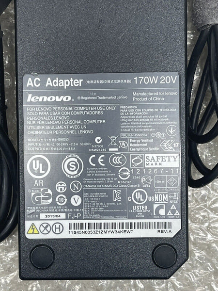 Lenovo 20V 8.5A 170W 7.9*5.5mm Big Pin Original AC Power Adapter or Charger for Laptop with power cable - Image 2