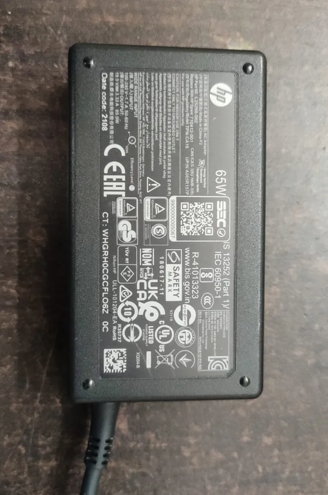 HP 13.3-inch Series Laptop Adapter Charger 65W 19.5V 3.33A Bluetip for HP Envy 15-j000 5 x360 TPN-Q146 X2 13(With Power Cable) -- MPN: HP 65W Bluetip New Shape - Image 5